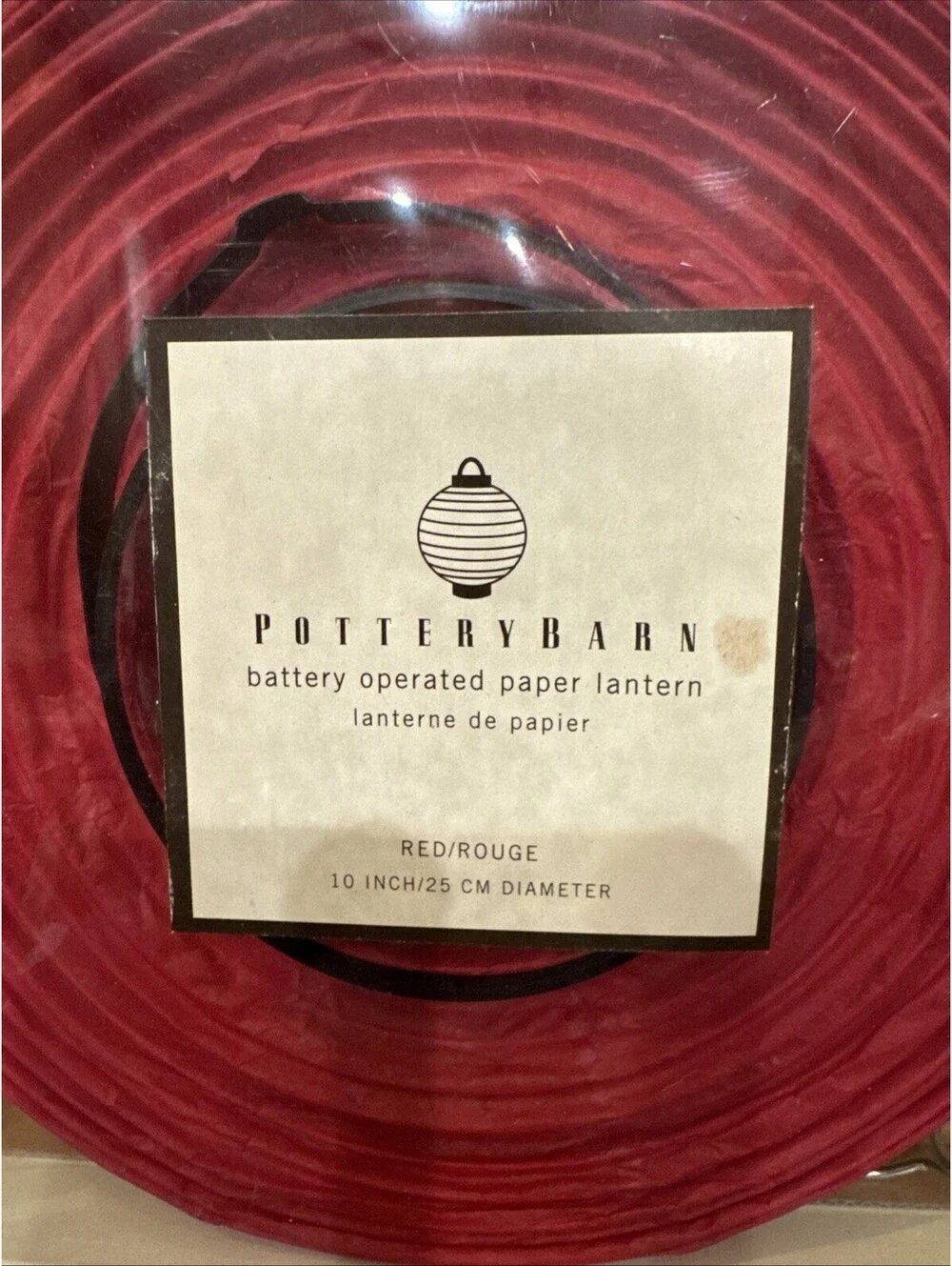 Pottery Barn Paper Lantern Red 10